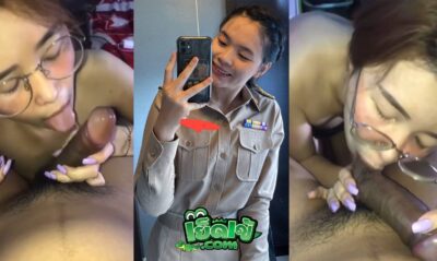 คลิปหลุด เย็ดครูอนุบาลสาว หน้าเนิร์สทรงเรียบร้อย แต่โครตขี้เงี่ยน ดูดควยให้ผัว อมอย่างเก่งโดนจับเด้าหีครางเสียวมาก